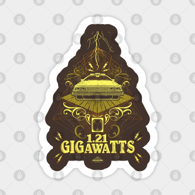 Back to the Future 1.21 Gigawatts Vintage Sticker by TomRyansStudio